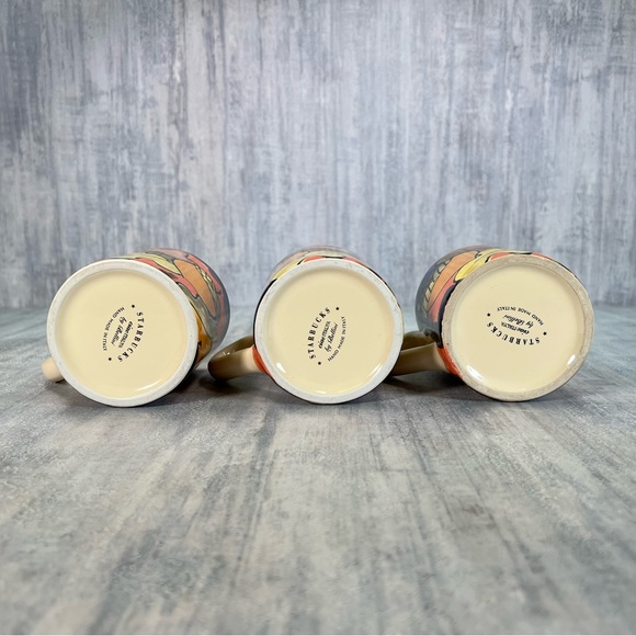 6 Starbucks Coffee Mug Cup Bellini Ciao Italya Hand Made In Italy Acorn Nuts - Picture 8 of 16